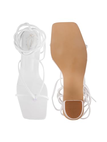 Image of Shoetopia Elegant Block Heel Sandals with Gladiator Detail | Chic Lace-Up Straps | Comfortable Summer Footwear for Women