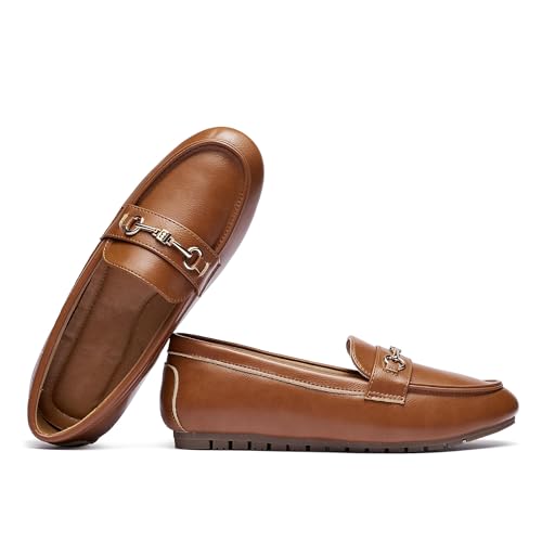 Image of BGSTGUDS Women's Wide Loafers Shoes Cute Dressy Shoes Ladies Comfort Slip Ons Work Shoes