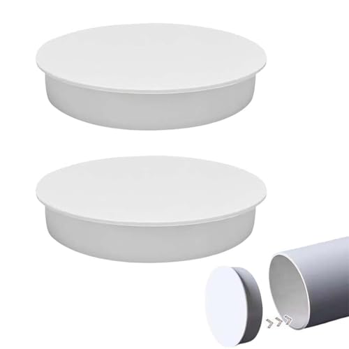 SULIUDAJI 2 Piezas Tapón Decorativo De PVC Dn 100 - Inserto Protector De Tubería De Alcantarillado De PVC, Tapa De Extremo para Tubo PVC Blanco 100Mm, Tapon De Plástico para Sistemas De Tube