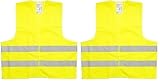Qualité idéale Gilet de sécurité DIN EN471 - Jaune orange - L XL XXL XXXL - Panne accident automatique (XXL jaune, 1 gilet)