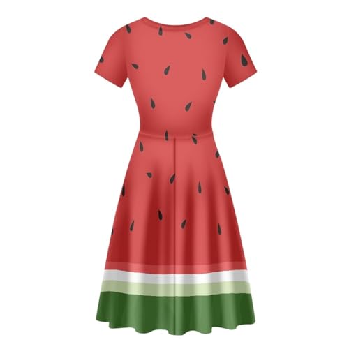Image of POLERO Sunflower Dress for Women Floral Summer Dresses Short Sleeve Casual Sundresses Midi Dresses