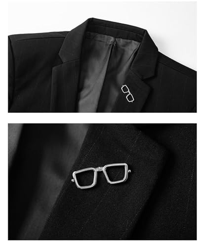 Men's One Button Stripe Suit Blazer Formal Party Notch Lapel Suit Jacket Coat2