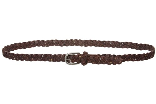 3/4" (18 mm) Braided Woven Skinny Leather Nailheads Belt3