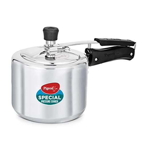 Pigeon by Stovekraft 12261 Induction Base Inner Lid Aluminium Pressure Cooker, 3 Liters, Silver