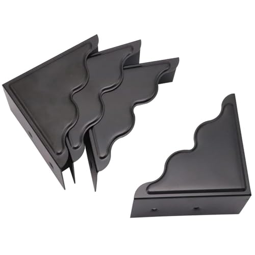 Image of Metal Corner Protector - Set of 4 Black Box Corner Protectors for Edge Safety Guarding Cabinet, Furniture, Desk, and Case. Thickened Hardware for Enhanced Protection