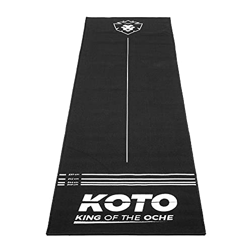 KOTO Carpet Dartmatte - 285 X 80 cm - Professioneller Dartteppich zum Schutz des Bodens und der Dartpfeile - Schwarzer Bodenschutz für Dartspielen - Mit Dart Oche Cover
