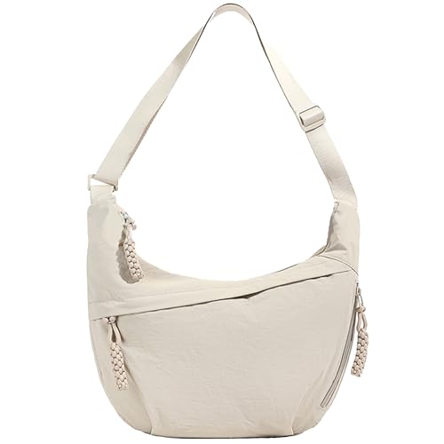 Crescent Shoulder Bag Nylon Crossbody Bag for Women Nylon Hobo Bags Slouchy Sling Purse Dumpling Bags