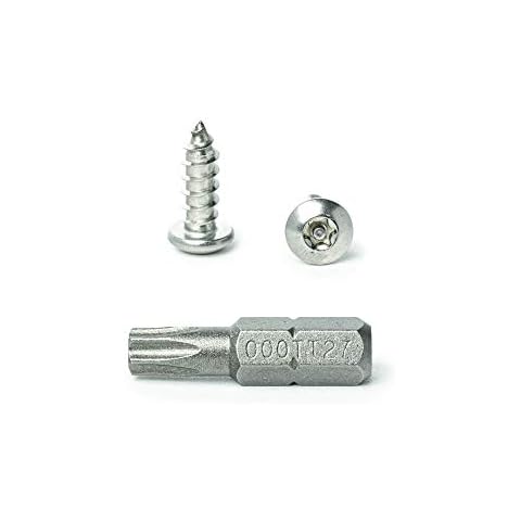 #14 x 3/4” Button Head Torx Security Sheet Metal Screws, Includes bit, 18-8 Stainless Steel Tamper Resistant, Qty 10 by Bridge Fasteners Cover