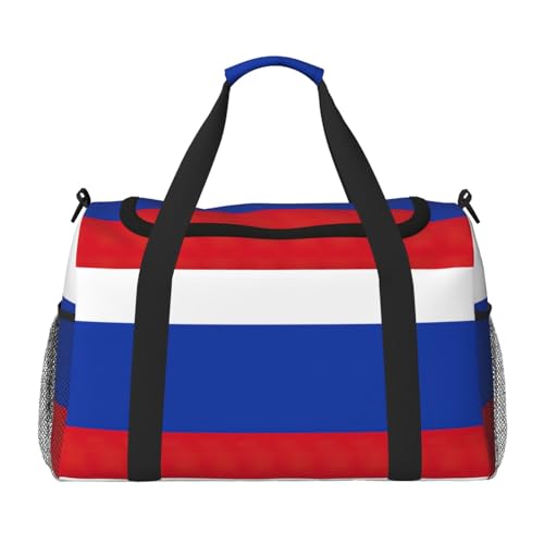 Sac de sport noir avec drapeau russe, modèle grand format One Size résistant