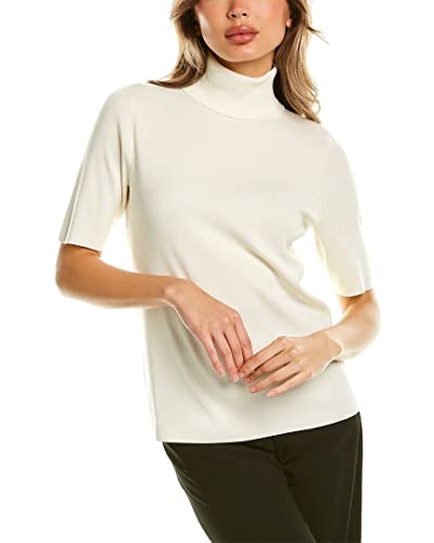 Anne Klein Womens Half Sleeve Turtleneck Sweater, Anne White, Large Us #TOP27