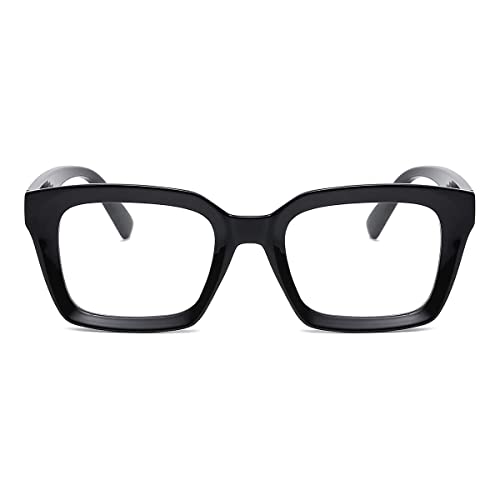 Jovakit Non Prescription Glasses For Women Men Fashion Square Frame Eyeglasses (Black) #TOP8