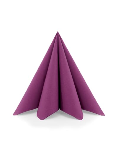 Serviettes jetables améthyste aubergine Mank aspect tissu haut de gamme pour dîner