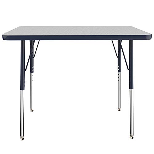 FDP 24" x 36" Rectangle Table with Swivel Glide Legs - Gray/Navy