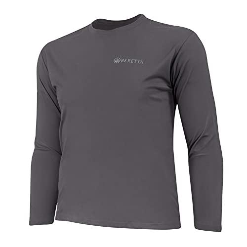 BERETTA Men's Standard Covey Tech Classic Fit High-Performance Long-Sleeved T-Shirt, Charcoal, XX-Large