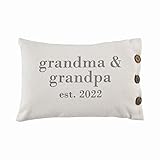 Mud Pie, Grandparents, Est. 2022 Pillow, 12' x 8', 1 Count (Pack of 1)