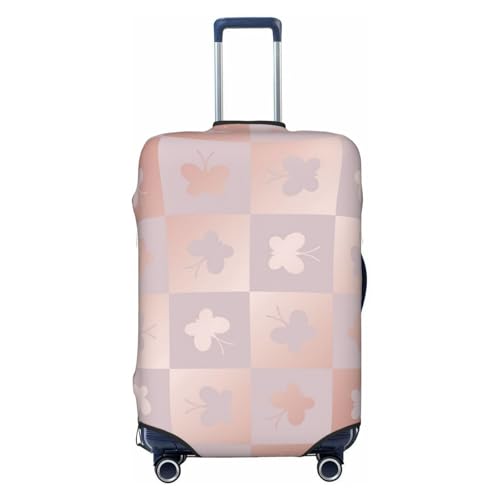 Elastic Travel Luggage Cover Printed Rose Gold Butterflies Double-Sided Suitcase Protector Bag,Dust-Proof Anti-Scratch Durable Baggage Covers For Kid Adult,Large
