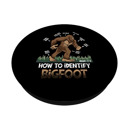 How to Identify Bigfoot Yeti Sasquatch Costume Kids Adults PopSockets Swappable PopGrip, Black - Image 2