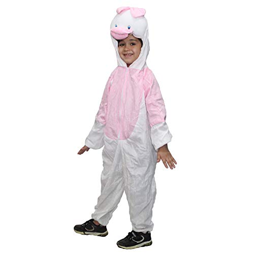 Image of Kaku Fancy Dresses Fleece Duck Cartoon Costume -White & Pink, 5-6 Years, For Girls