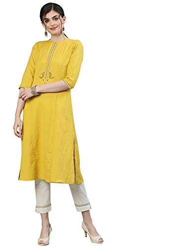Image of ishin Women's Rayon Burgundy Embellished A-Line Kurta set With Skirt