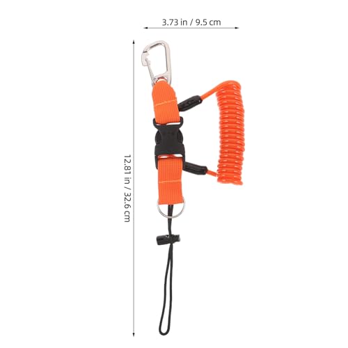 Correa de acero inoxidable para buceo con mosquetón resistente y cable retráctil 2