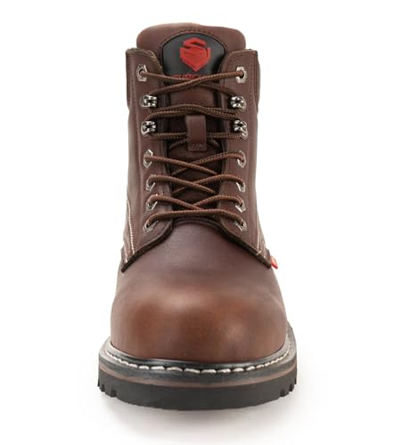 Image of SUREWAY 6 inch Mens Soft Toe Work Boots for Men,Goodyear Welt,Extremely Comfortable Durable Proved,Superior Oil /Slip Resistant,Thicker Full Grain Leather,Wedge Sole,Soft Toe Work Boots /Shoes for Men,EH