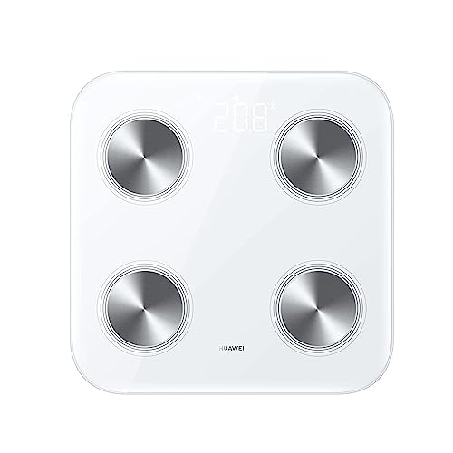 Huawei Escala 3 Cuerpo Inteligente Análisis de Composición Corporal IMC, Huawei TruFit, Conexión Bluetooth, Soporte Multiusuario, Compatible con Android e iOS, Blanco