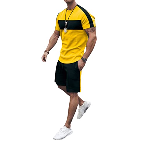 Survêtement pour homme respirant avec t-shirt imprimé 3D et short fluide