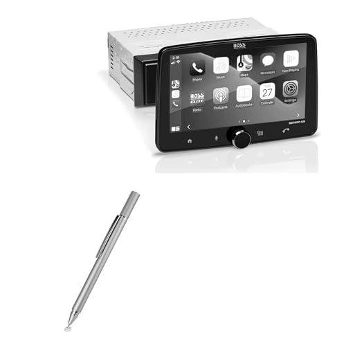 BoxWave Stylus Pen Compatible with BOSS Audio BE7ACP-SD - FineTouch Capacitive Stylus, Super Precise Stylus Pen - Metallic Silver