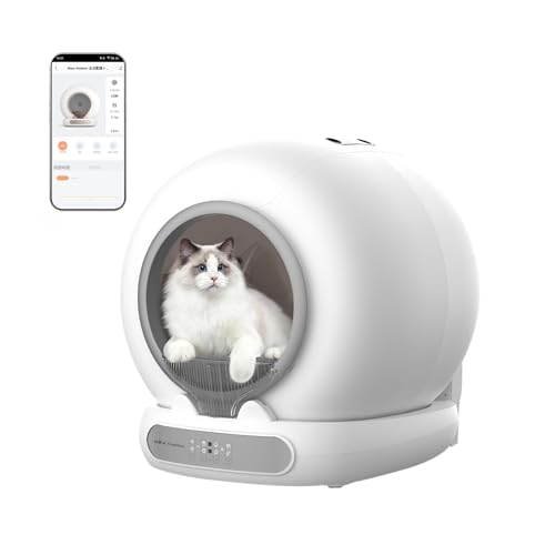 【完全挟み込み防止】猫 トイレ 自動トイレ オシッコが漏れない 猫自動トイレ 開封後にすぐ使える 強力脱臭 猫自動トイレ 自動清掃 掃除簡単 スマホ管理 センサー付き 全自動猫トイレ お留守番対策 遠隔操作 専用APP IOS/Android対応 猫用トイレ 大容量 多頭飼い対応 お手入れ簡単 日本語説明書付き