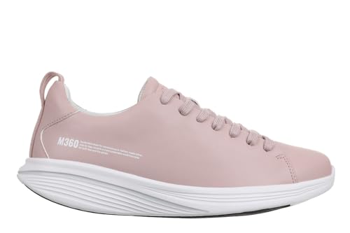 MBT M360 E2 Women's Modern Style Sneakers. Zapatillas anatómicas y cómodas para caminar. Confort fisiológico y estabilidad con suela exterior curvada. Zapatillas con cordones, Rosa., 42.5 EU