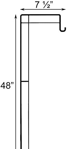 Panacea Contemporary Shepherd Hooks, Set of 2 Black 4' Steel Garden Hangers with 7.5" Arms, Powder-Coated Outdoor Hooks for Bird Feeders, Plants & Décor, Modern Square Design