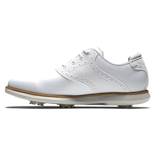Footjoy Women's Traditions Golf Shoe, White/White, 8.5 #TOP2