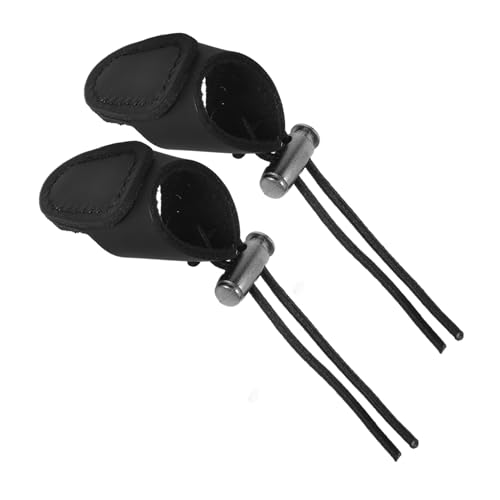 KICHOUSE Leather Finger Guards 2pcs Finger Protectors for Archers Professional Glove Portable Adjustable