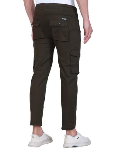 Image of Men's Cargo Pants with Pockets, Cotton Joggers, 6 Pocket Casual Trousers, Track Pants for Office and Parties, Comfortable