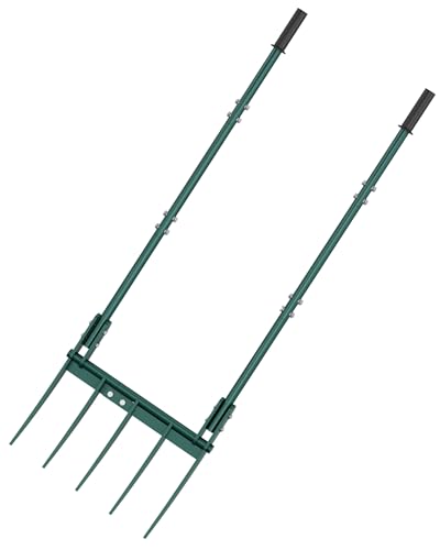 Forvenora Heavy Duty Broadfork Garden Tool 5-Tine Manual Soil Tiller for Deep Digging & Turning Soil 54 Long Broad Fork for Farm and Home Garden