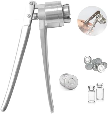 Professional Stainless Steel Perfume Vial Sealing Machine, Fast Capping & Crimping Tool for 13-32mm Flip Off Vials, Time-Saving Manual Vial Crimper (32mm)