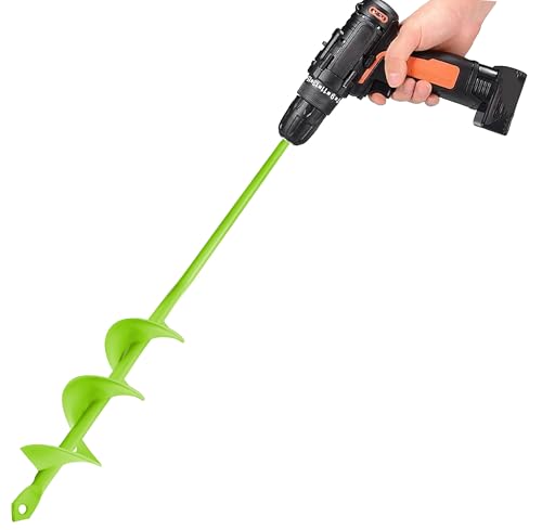 TCBWFY Auger Drill Bit for Planting 1.6x16.5inch Extended Length Garden Auger Spiral Drill Bit for...