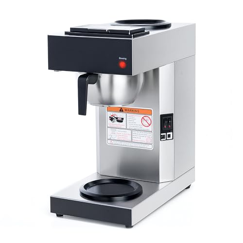 Comparison: Best Automatic Pour Over Coffee Maker Commercial 9 SYBO 12 Cup Coffee Maker Commercial, Pour Over Coffee Maker Brewer, Industrial Stainless Steel Cafetera with 2 Warmers