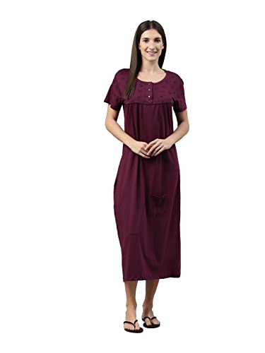 Image of KRYPTIC Womens Pure Cotton Printed Maxi Nightdress