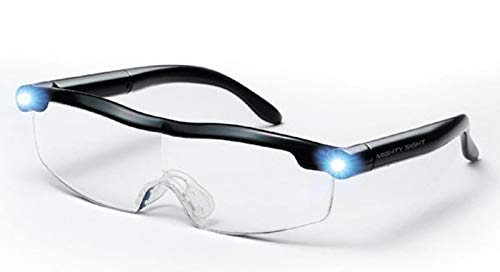 Anti-Blaue Lesebrille mit LED-Licht,Lupe für Leser,160% Vergrößerung, wiederaufladbar per USB, für Damen, Herren und Kinder