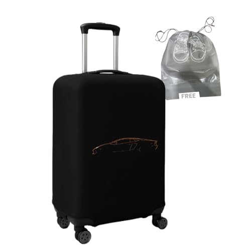Image of Spendex Polyester Protective Luggage Cover | Hard Luggage Trolley Bag Cover | Washable | Dust Proof | Stretchable | S - 20 inch | Car 1