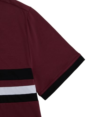 Image of RoseSeek Men's Color Block Short Sleeve Tee Shirts Casual Crewneck T Shirt Trendy Summer Tops