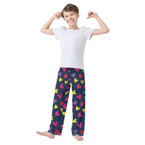 Pajama Pants Lounge Sleep PJ Bottoms Sleepwear Elastic Waist Drawstring S Cute Polka Dot Heart3