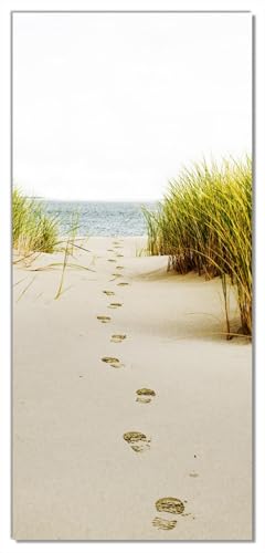 Wallario Selbstklebende Türtapete Spuren im Sand- Fußspuren durch die Düne zum Meer - Türposter 93 x 205 cm Abwischbar, rückstandsfrei zu entfernen Wallario Selbstklebende Türtapete Spuren im Sand- Fußspuren durch die Düne zum Meer - Türposter 93 x 205 cm Abwischbar, rückstandsfrei zu entfernen