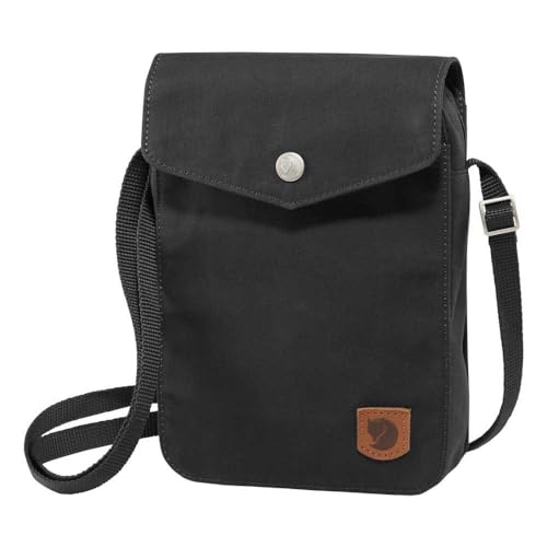 Fjällräven Greenland Pocket Crossbody - Water-Resistant G-1000, Compact Storage, Adjustable Strap - Travel, Hiking, Black, One Size