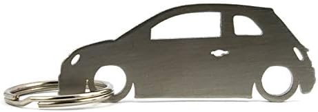 Boostnatics Silhouette Keychain Keyring Compatible with FIAT 500 Key Fob image 4