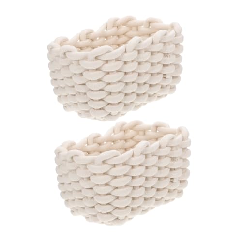 Panier de rangement tressé avec structure souple antichoc lot de 2 - 2