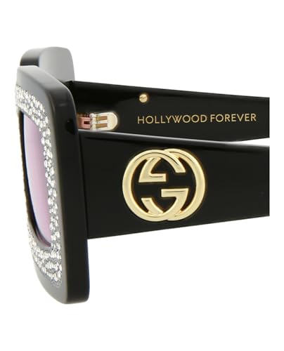 Gucci Square/Rectangle Sunglasses Black Black Pink Luxury Eyewear Made In Italy Acetate Frame Designer Fashion for Everyday Luxury4