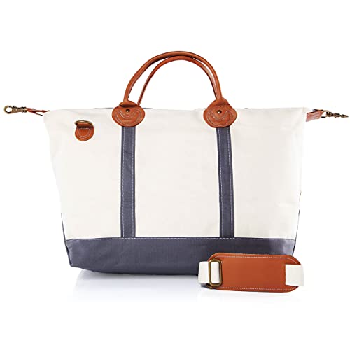 18 oz Canvas Weekender Bag for Women - Duffel Bag For Traveling - Duffle Carry on Bag For Overnight Trip