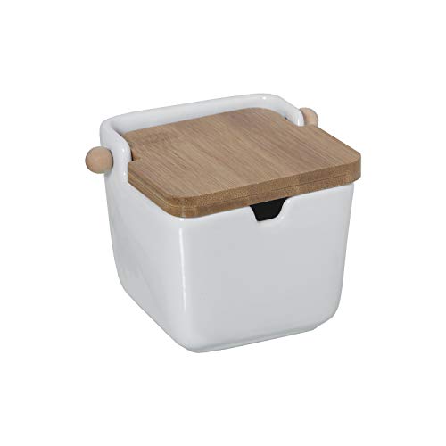 Dream Hogar AZUCARERO SALERO Blanco Stoneware, cerámica, 8x10,50x8cm